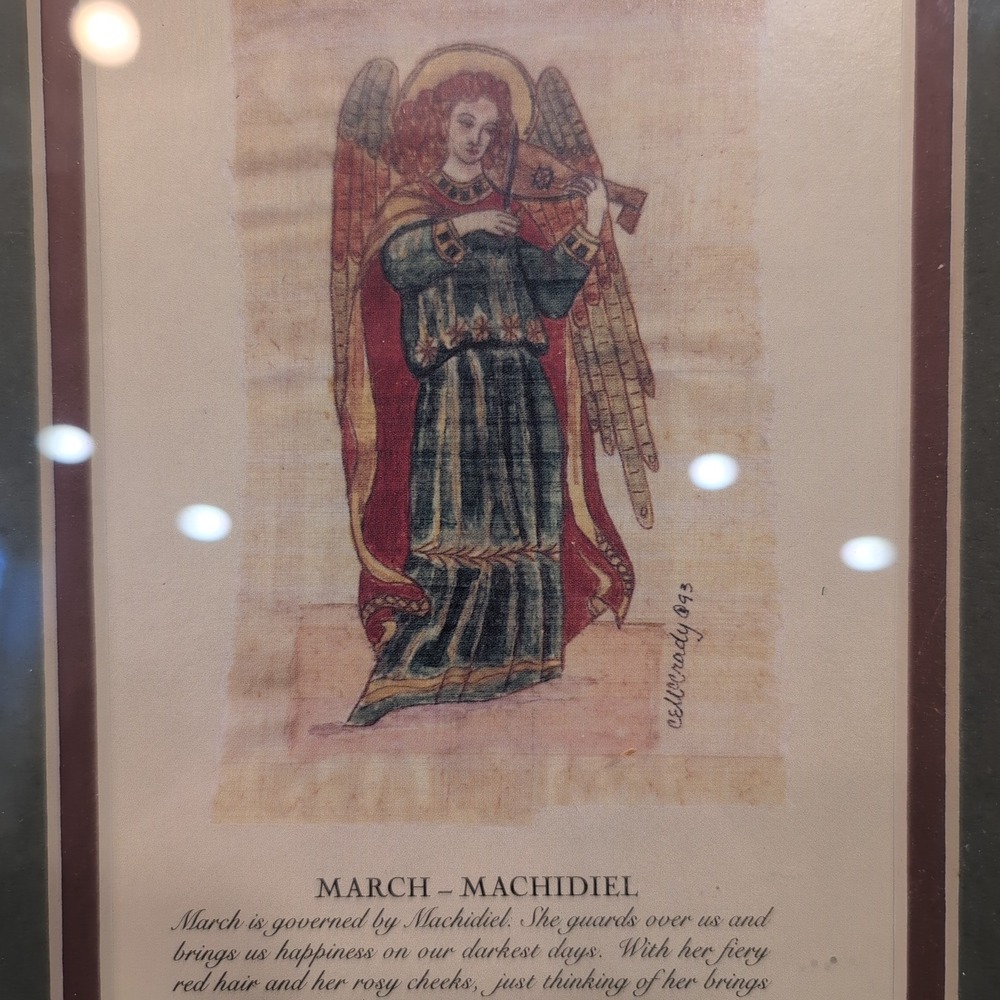 March Machidiel Angel Art Print Framed Wall Decor 12" × 9.5" - Picture 2 of 3